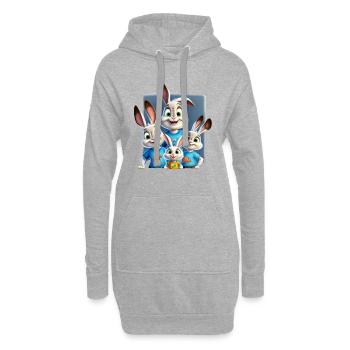Cartoon Cartoon Family Happy - Sweat-shirt à capuche long Femme - gris chiné - Devant