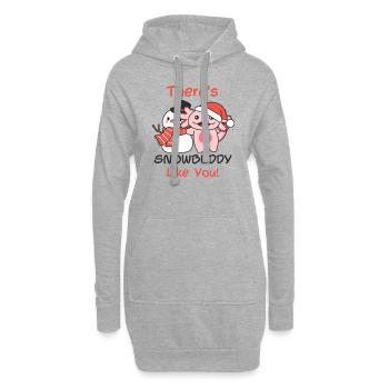Axolotl Il y a snowbuddy comme bonhomme de neige wortspie - Sweat-shirt à capuche long Femme - gris chiné - Devant