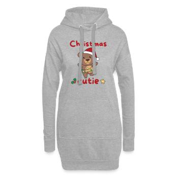 Bär Weihnachten Bären Christmas Cutie - Hoodie-Kleid - Grau meliert - Vorne