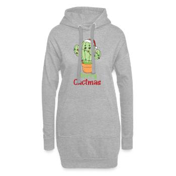 Jeu de mots sur les plantes de cactus drôles de Merry Cactma - Sweat-shirt à capuche long Femme - gris chiné - Devant