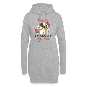 Carlin il y a Snowbuddy comme un jeu de mots de bonhomme de neige - Sweat-shirt à capuche long Femme - gris chiné - Devant