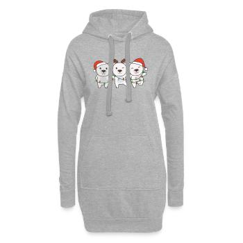 Eisbär Weihnachten Weihnachtstiere süße Eisbären - Hoodie-Kleid - Grau meliert - Vorne