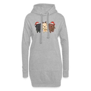 Labrador Weihnachten Weihnachtstiere süße Hunde - Hoodie-Kleid - Grau meliert - Vorne