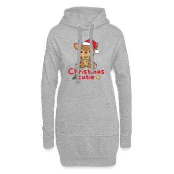 Cerf Noël Cerf Noël Cutie - Sweat-shirt à capuche long Femme - gris chiné - Devant