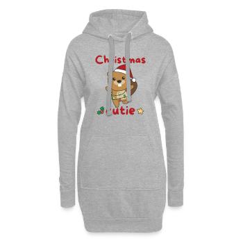 Castor Noël Castor Mignon de Noël - Sweat-shirt à capuche long Femme - gris chiné - Devant