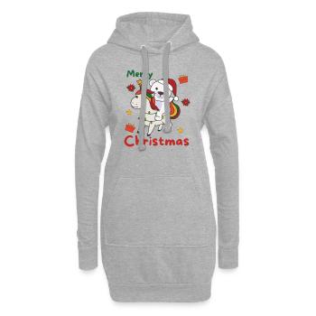 Licorne de Noël Ours polaire Joyeux Noël Licorne - Sweat-shirt à capuche long Femme - gris chiné - Devant