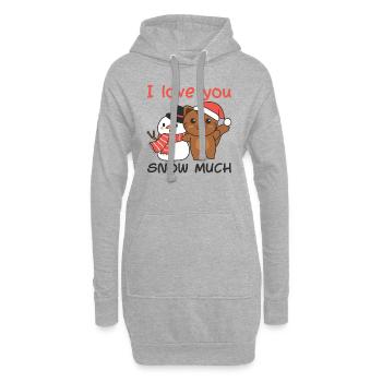 Katze I love you snow much schneemann wortspiel - Hoodie-Kleid - Grau meliert - Vorne
