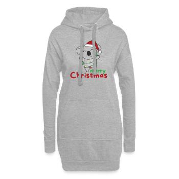 Koala fröhliche Weihnachten Winter Tiere Koalas - Hoodie-Kleid - Grau meliert - Vorne