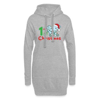 Axolotl Weihnachten Axolotls mon 1er Noël - Sweat-shirt à capuche long Femme - gris chiné - Devant