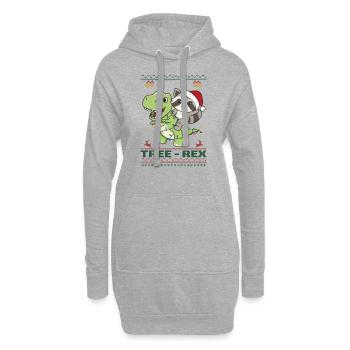 Joyeux Noël moche raton laveur Arbre Rex - Sweat-shirt à capuche long Femme - gris chiné - Devant