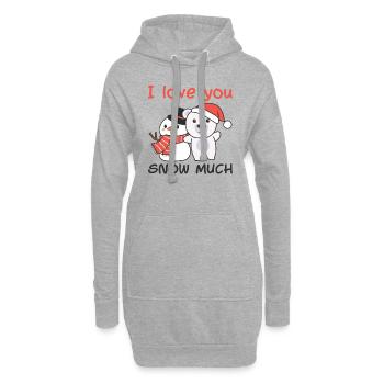 Eisbär I love you snow much schneemann wortspiel - Hoodie-Kleid - Grau meliert - Vorne