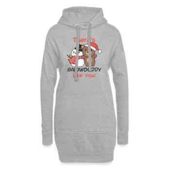 Ours Il y a un jeu de mots de snowbuddy comme bonhomme de neige - Sweat-shirt à capuche long Femme - gris chiné - Devant