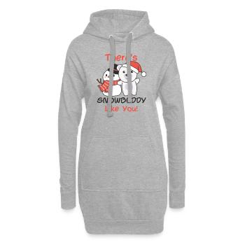 Ours polaire Il y a un copain de neige comme un jeu de mots de bonhomme de neige - Sweat-shirt à capuche long Femme - gris chiné - Devant