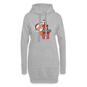 Renard cadeau de Noël animaux d’hiver renard - Sweat-shirt à capuche long Femme - gris chiné - Devant