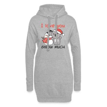 Koala I love you snow much schneemann wortspiel - Hoodie-Kleid - Grau meliert - Vorne