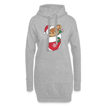 Chevreuil Noël Neige Hiver Animaux Cerf - Sweat-shirt à capuche long Femme - gris chiné - Devant
