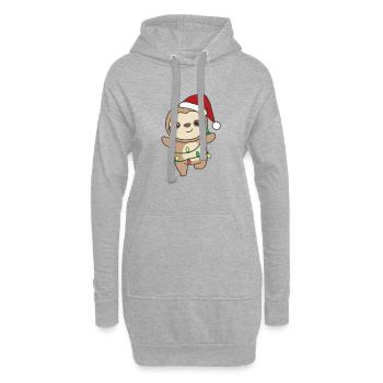Faultier Weihnachten Winter Tiere Faultiere - Hoodie-Kleid - Grau meliert - Vorne