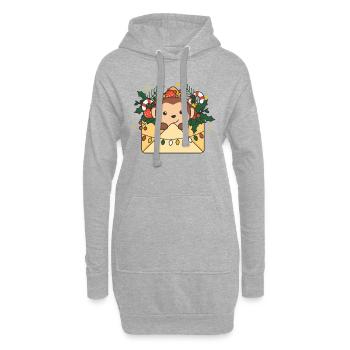 Affe Weihnachten Brief Winter Tiere Affen - Hoodie-Kleid - Grau meliert - Vorne