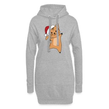 Katze Weihnachten Schnee Winter Tiere Katzen - Hoodie-Kleid - Grau meliert - Vorne