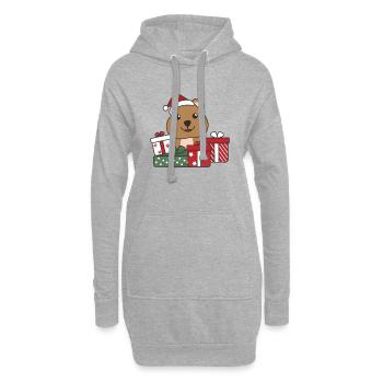 Quokka Cadeau de Noël Animaux d’hiver Quokkas - Sweat-shirt à capuche long Femme - gris chiné - Devant