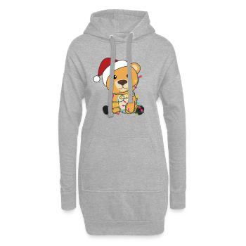 Ours Noël Animaux d’hiver Ours - Sweat-shirt à capuche long Femme - gris chiné - Devant