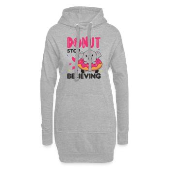 Süßer Koala lustige Tiere in Donut pink - Hoodie-Kleid - Grau meliert - Vorne