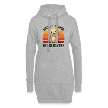 Seulement une fille qui aime la loutre - loutre douce - Sweat-shirt à capuche long Femme - gris chiné - Devant