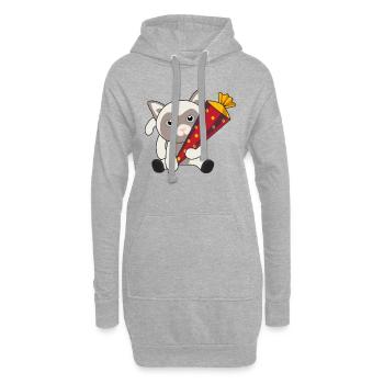 Jardin d’enfants Cat School Children School Cone Sweet - Sweat-shirt à capuche long Femme - gris chiné - Devant