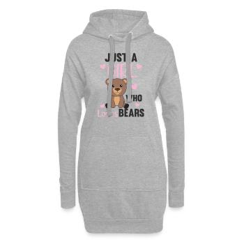 Seulement une fille qui aime les ours - ours mignon - Sweat-shirt à capuche long Femme - gris chiné - Devant