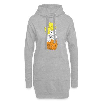 maverique flag pride LGBTQ cute cat pile - Hoodie Dress - heather grey - Front