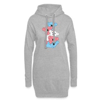 Transgender Flag Pride LGBTQ Cute Koala Bunch - Hoodie Dress - heather grey - Front