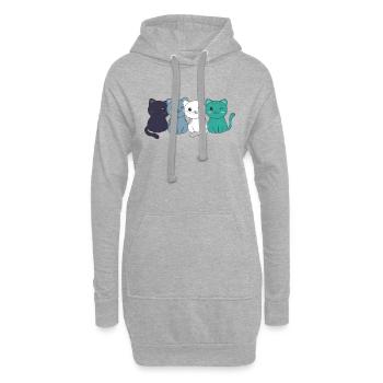 oriented aroace Flag Pride LGBTQ süßer Katzen - Hoodie-Kleid - Grau meliert - Vorne