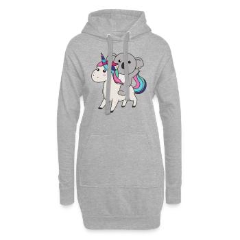 koala licorne animaux mignons licornes koalas - Sweat-shirt à capuche long Femme - gris chiné - Devant