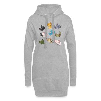 Axolotls aus der Welt süße Tiere Axolotl Arten - Hoodie-Kleid - Grau meliert - Vorne