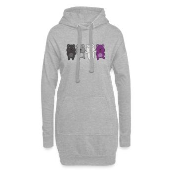 Asexual Flag Pride LGBTQ Quokka Aromantisch - Hoodie-Kleid - Grau meliert - Vorne