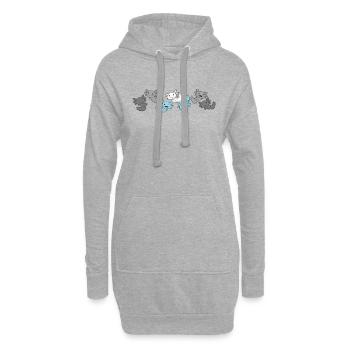 Demiboy Flag Pride LGBTQ süße Axolotl - Hoodie-Kleid - Grau meliert - Vorne