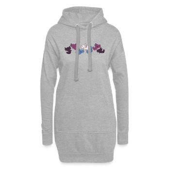 Drapeau non conforme Fierté LGBTQ Axolotl - Sweat-shirt à capuche long Femme - gris chiné - Devant