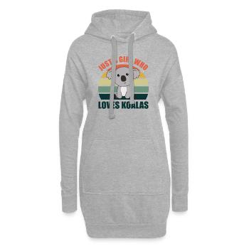 Seulement une fille qui aime les koalas - koala mignon - Sweat-shirt à capuche long Femme - gris chiné - Devant