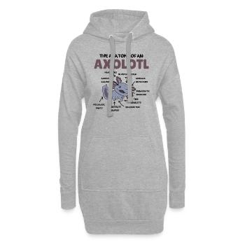 Axolotl Explication Anatomie d’un Axolotl - Sweat-shirt à capuche long Femme - gris chiné - Devant