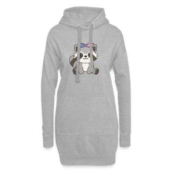 4 juillet American Raccoon for Kids USA - Sweat-shirt à capuche long Femme - gris chiné - Devant