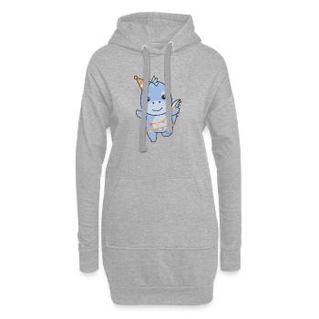 Dino pour l’anniversaire des enfants un cadeau - Sweat-shirt à capuche long Femme - gris chiné - Devant