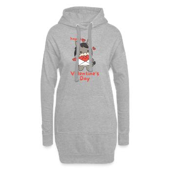 Des ânes pour la Saint-Valentin des animaux mignons avec des cœurs - Sweat-shirt à capuche long Femme - gris chiné - Devant