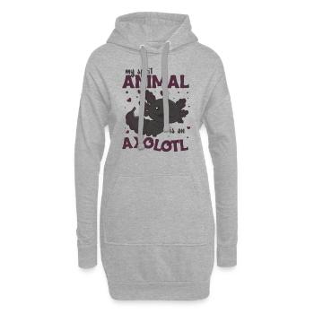 Mon animal spirituel est un axolotl doux axolotl - Sweat-shirt à capuche long Femme - gris chiné - Devant