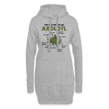 Axolotl Explication Anatomie d’un Axolotl - Sweat-shirt à capuche long Femme - gris chiné - Devant