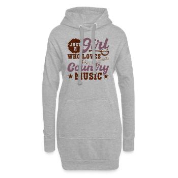 Juste une fille qui aime la musique country - Sweat-shirt à capuche long Femme - gris chiné - Devant