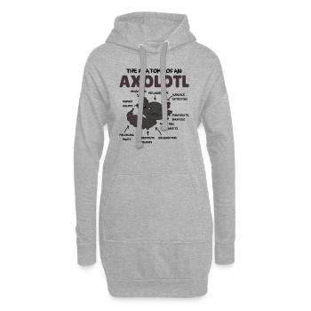 Explication de l’axolotl Anatomie d’un axolotl - Sweat-shirt à capuche long Femme - gris chiné - Devant