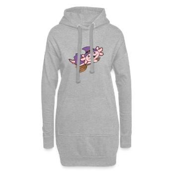 Axolotl Halloween Sorcière Enfants Sorcières Costume - Sweat-shirt à capuche long Femme - gris chiné - Devant