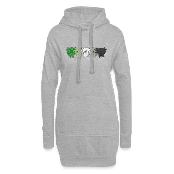 Aromantic Flag Pride LGBTQ Axolotl Aromantisch - Hoodie-Kleid - Grau meliert - Vorne