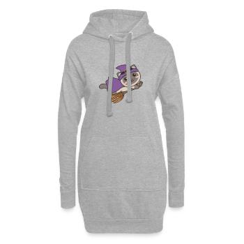 Katze Halloween Hexe Kinder Hexen Kostüm - Hoodie-Kleid - Grau meliert - Vorne