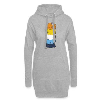 Aroace Flag Pride LGBTQ Mignon Hippopotame - Sweat-shirt à capuche long Femme - gris chiné - Devant